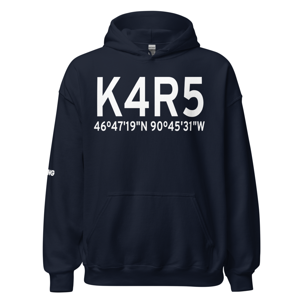 Madeline Island Airport (K4R5) ICAO Hoodie Sweatshirt 