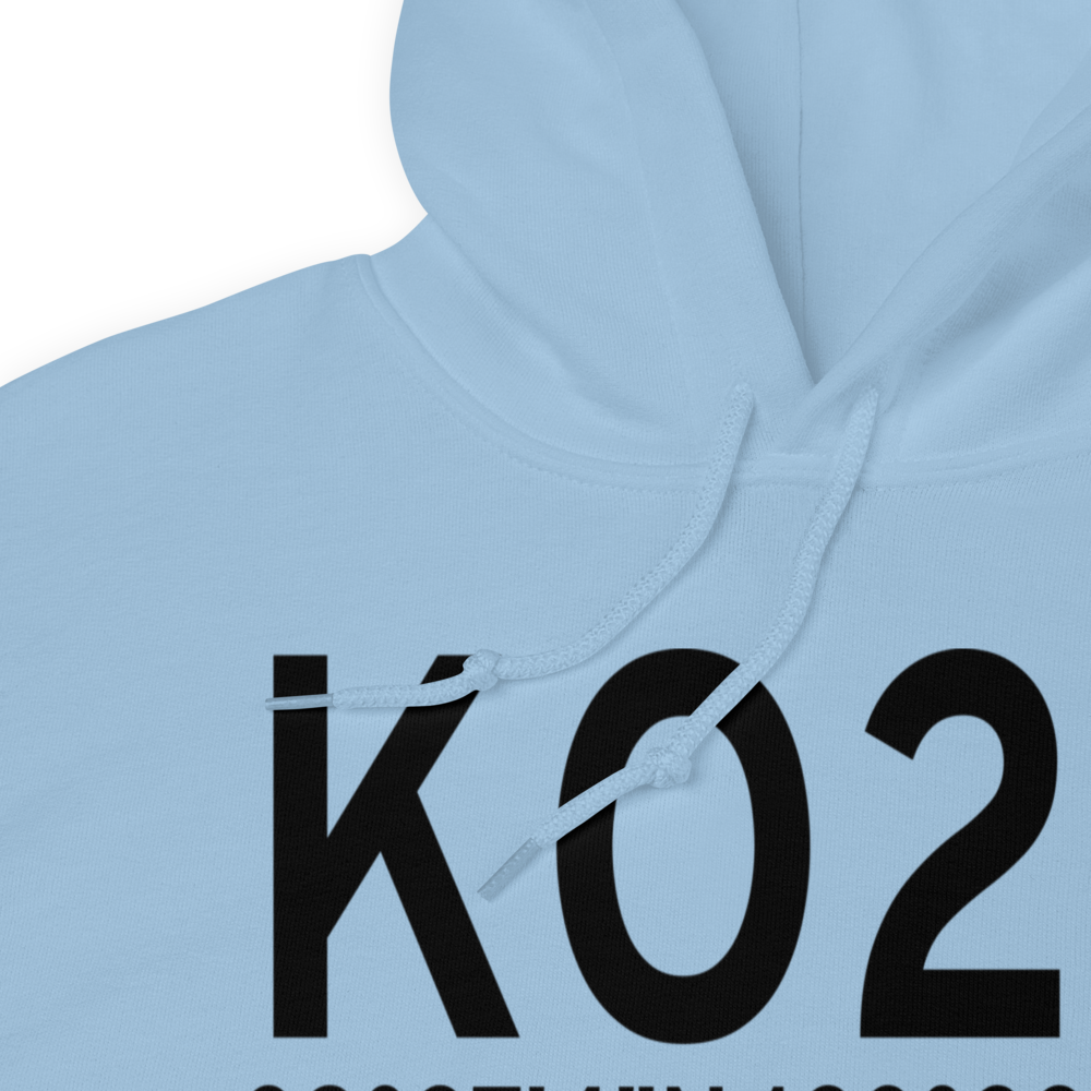 Ells Field Willits Municipal Airport (KO28) ICAO Hoodie Sweatshirt 