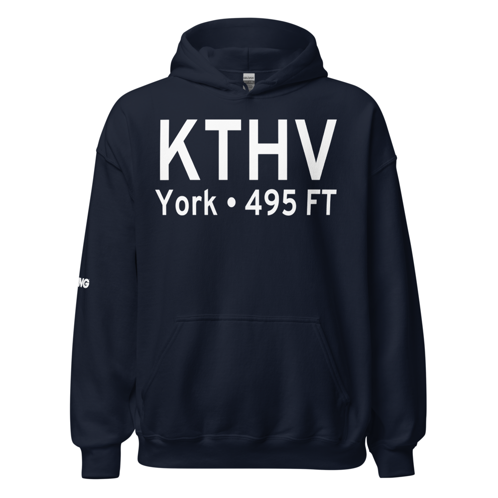 York Airport (KTHV) ICAO Hoodie Sweatshirt 