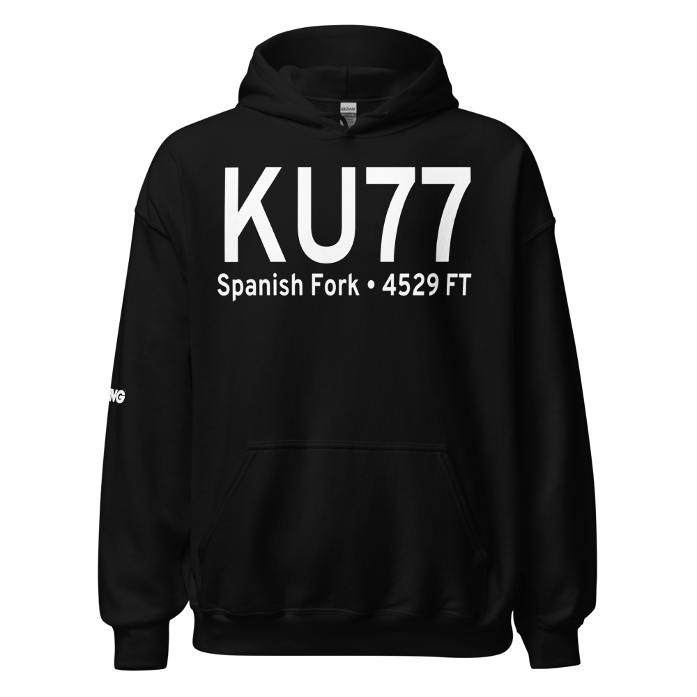 Spanish Fork-Springville-Woodhouse Field Airport (KU77) ICAO Hoodie Sweatshirt 