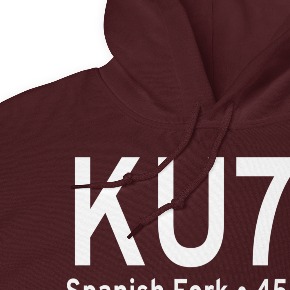 Spanish Fork-Springville-Woodhouse Field Airport (KU77) ICAO Hoodie Sweatshirt 
