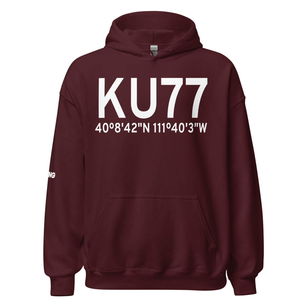 Spanish Fork-Springville-Woodhouse Field Airport (KU77) ICAO Hoodie Sweatshirt 
