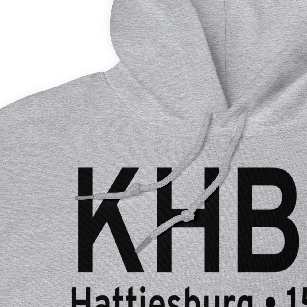 Hattiesburg Bobby L Chain Municipal Airport (KHBG) ICAO Hoodie Sweatshirt 