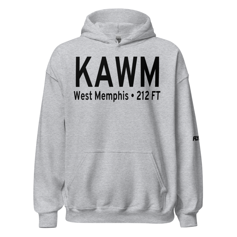 West Memphis Municipal Airport (KAWM) ICAO Hoodie Sweatshirt 