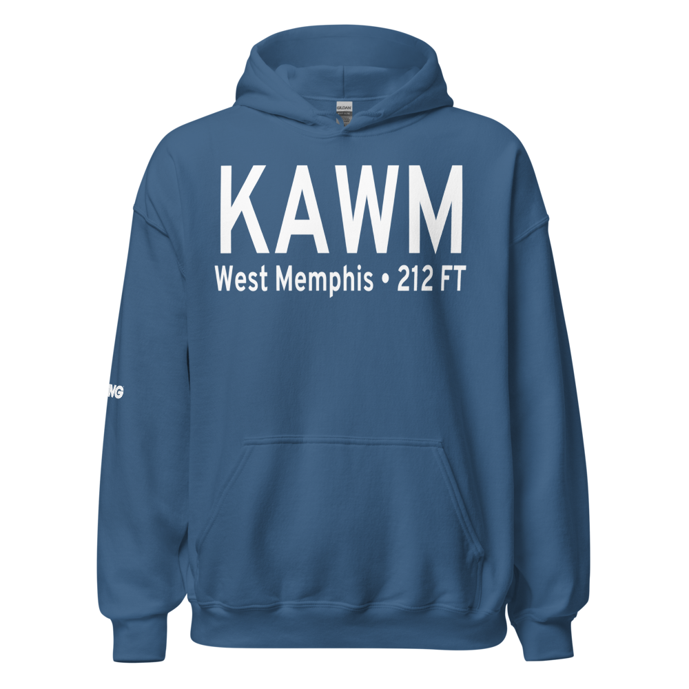 West Memphis Municipal Airport (KAWM) ICAO Hoodie Sweatshirt 
