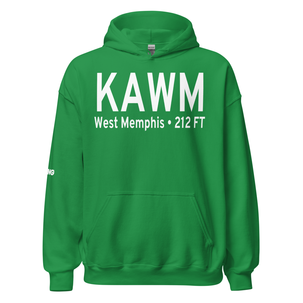 West Memphis Municipal Airport (KAWM) ICAO Hoodie Sweatshirt 