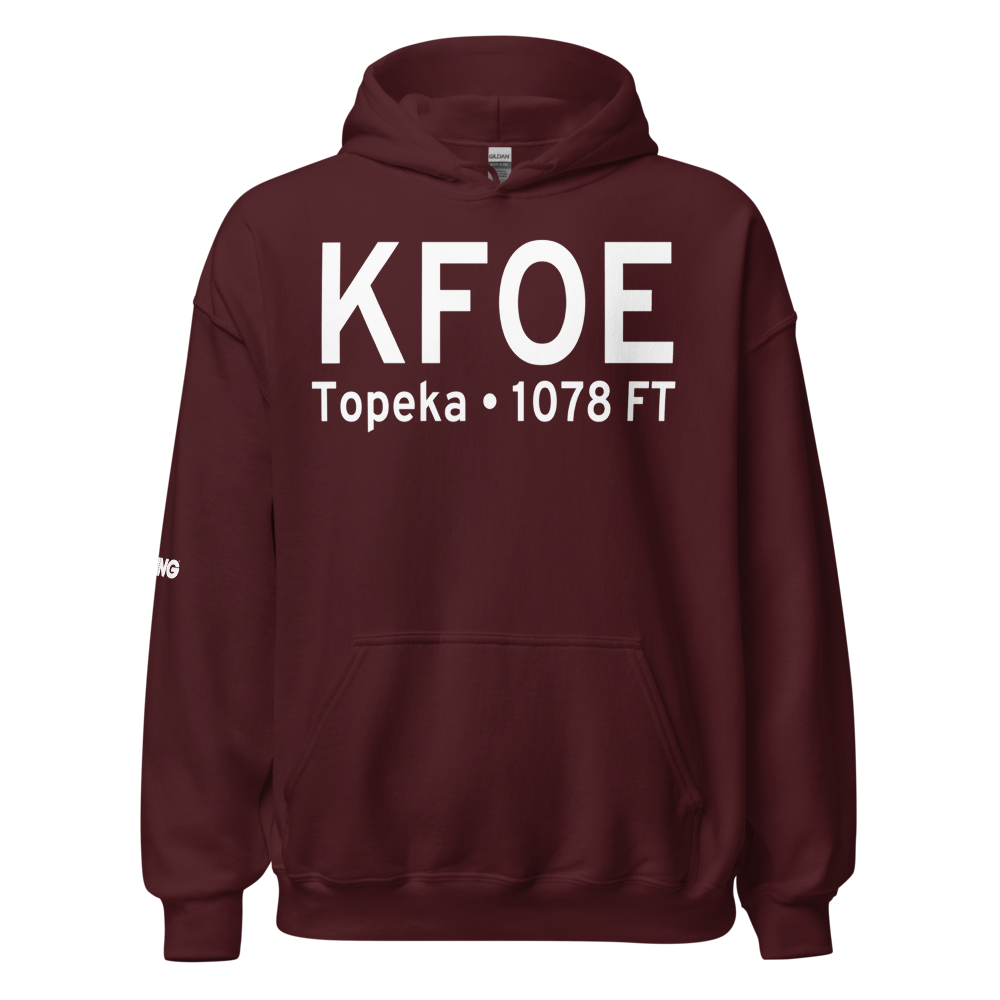 Topeka Regional Airport - Forbes Field (KFOE) ICAO Hoodie Sweatshirt 