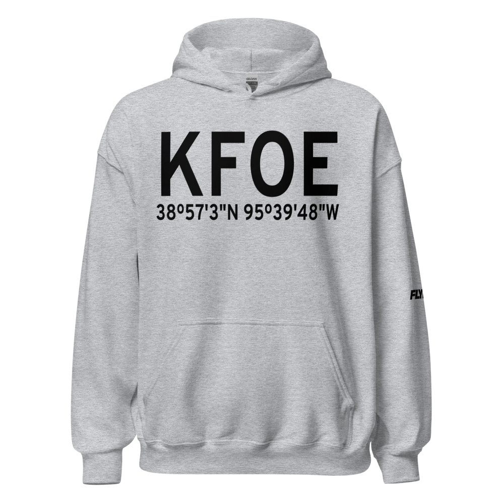 Topeka Regional Airport - Forbes Field (KFOE) ICAO Hoodie Sweatshirt 