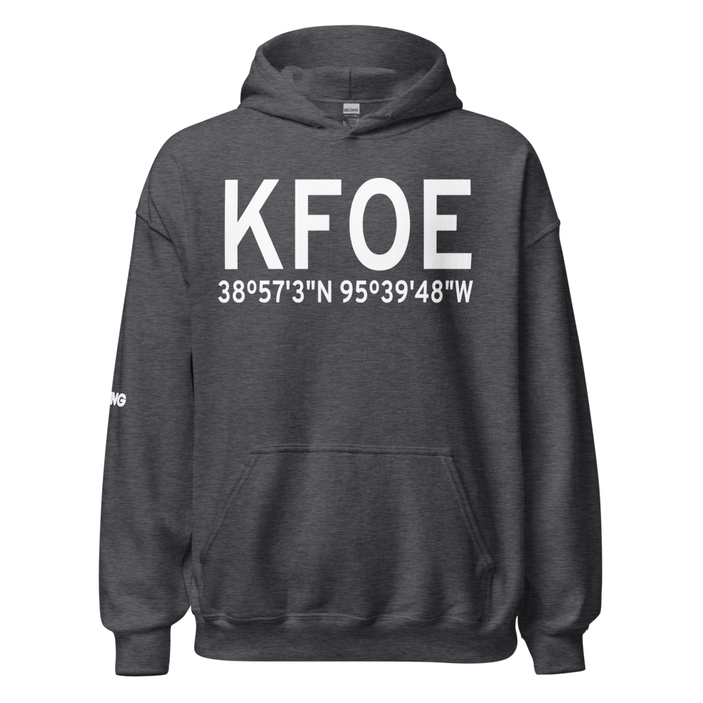 Topeka Regional Airport - Forbes Field (KFOE) ICAO Hoodie Sweatshirt 