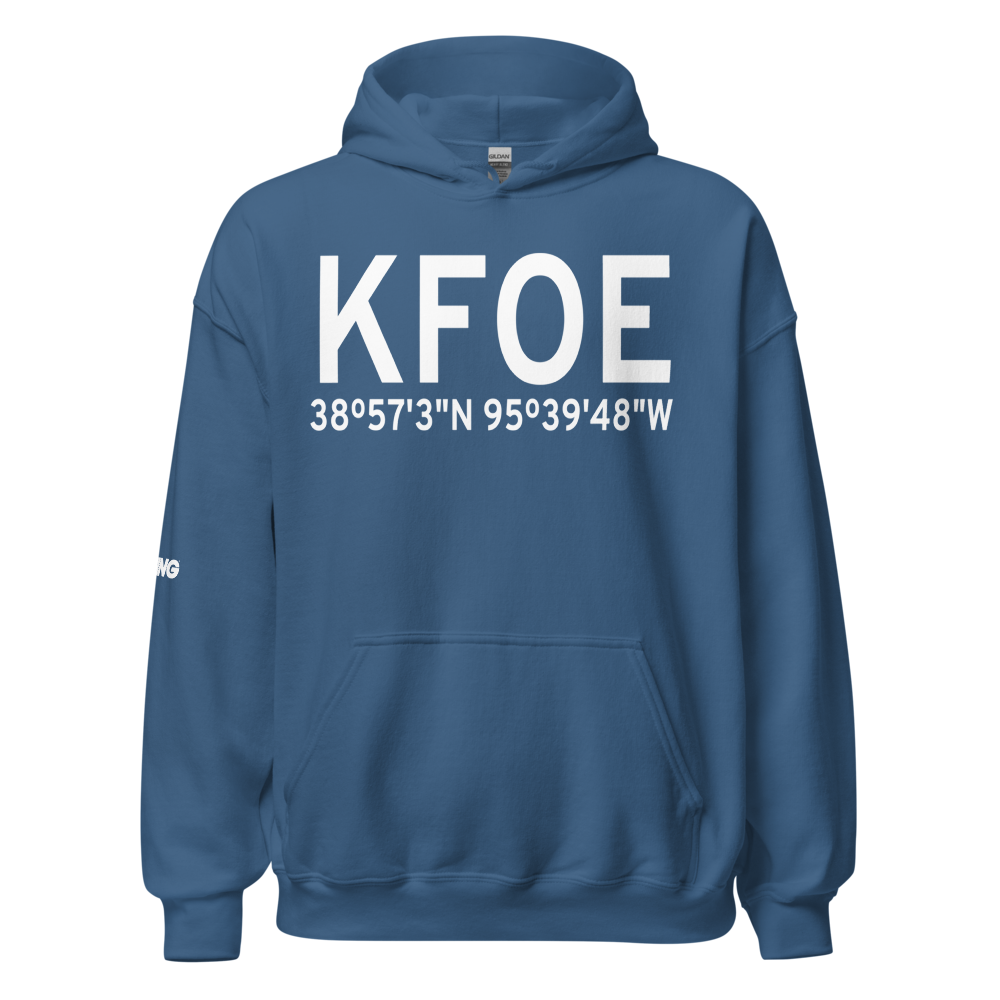 Topeka Regional Airport - Forbes Field (KFOE) ICAO Hoodie Sweatshirt 