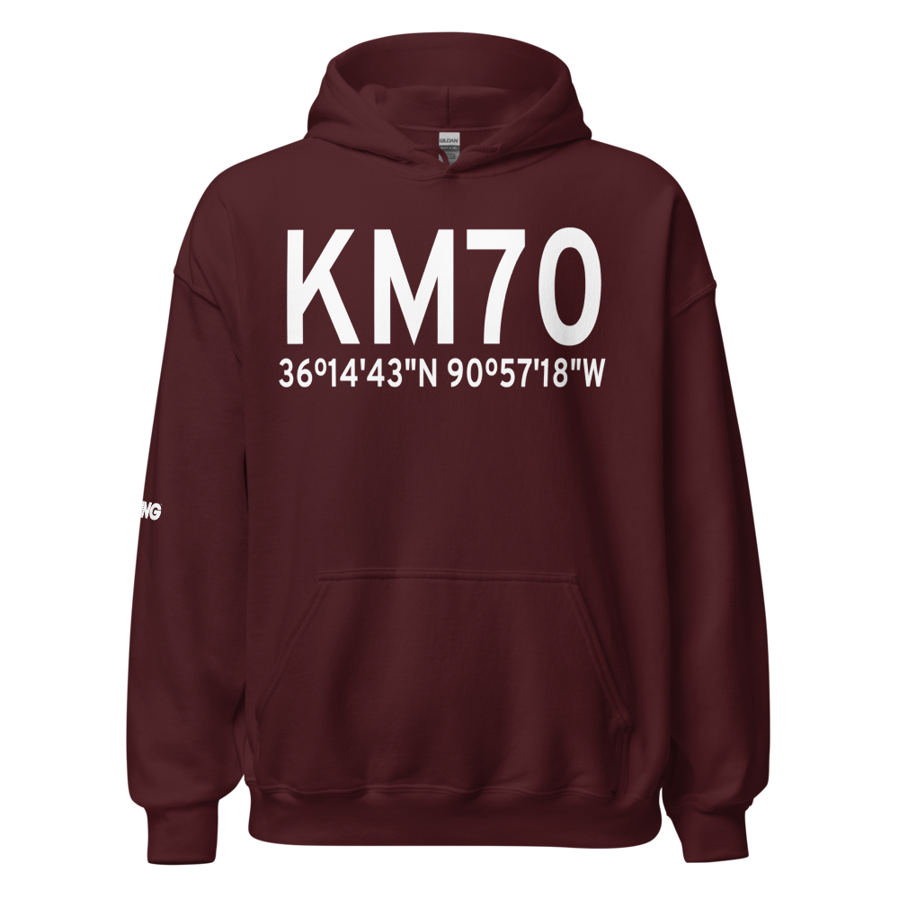 Pocahontas Municipal Airport (KM70) ICAO Hoodie Sweatshirt 