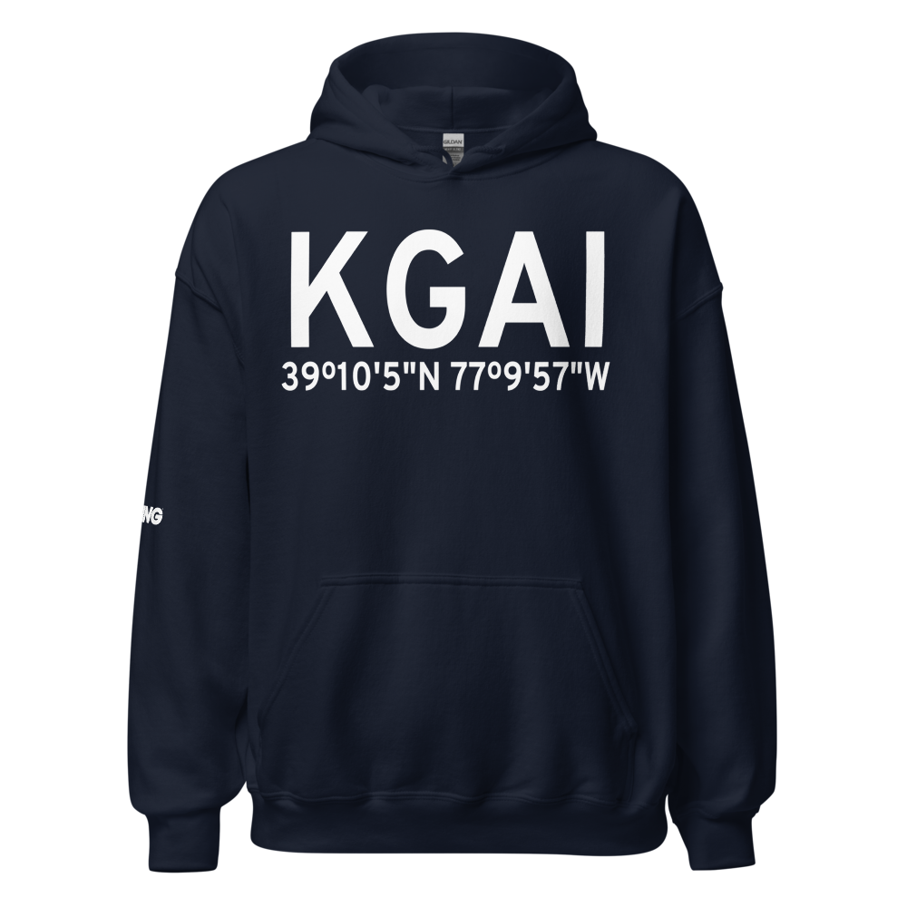 Montgomery County Airpark (KGAI) ICAO Hoodie Sweatshirt 