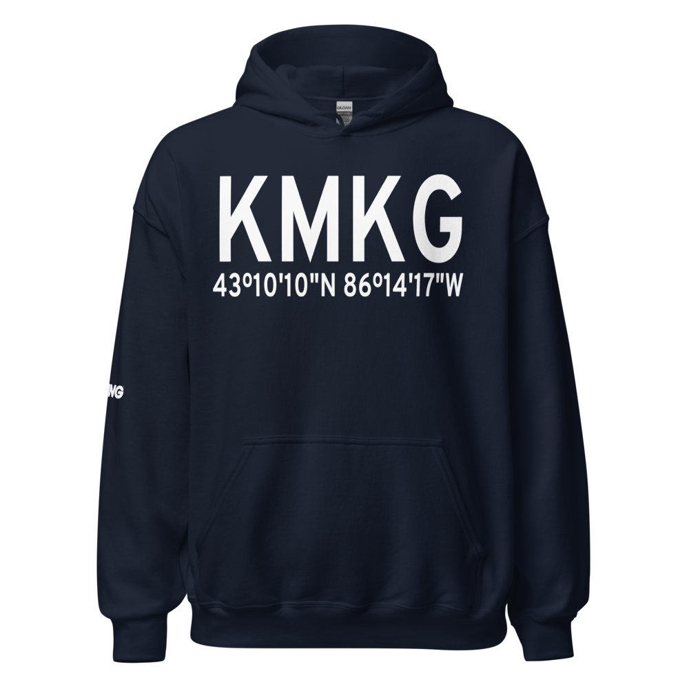 Muskegon County Airport (KMKG) ICAO Hoodie Sweatshirt 