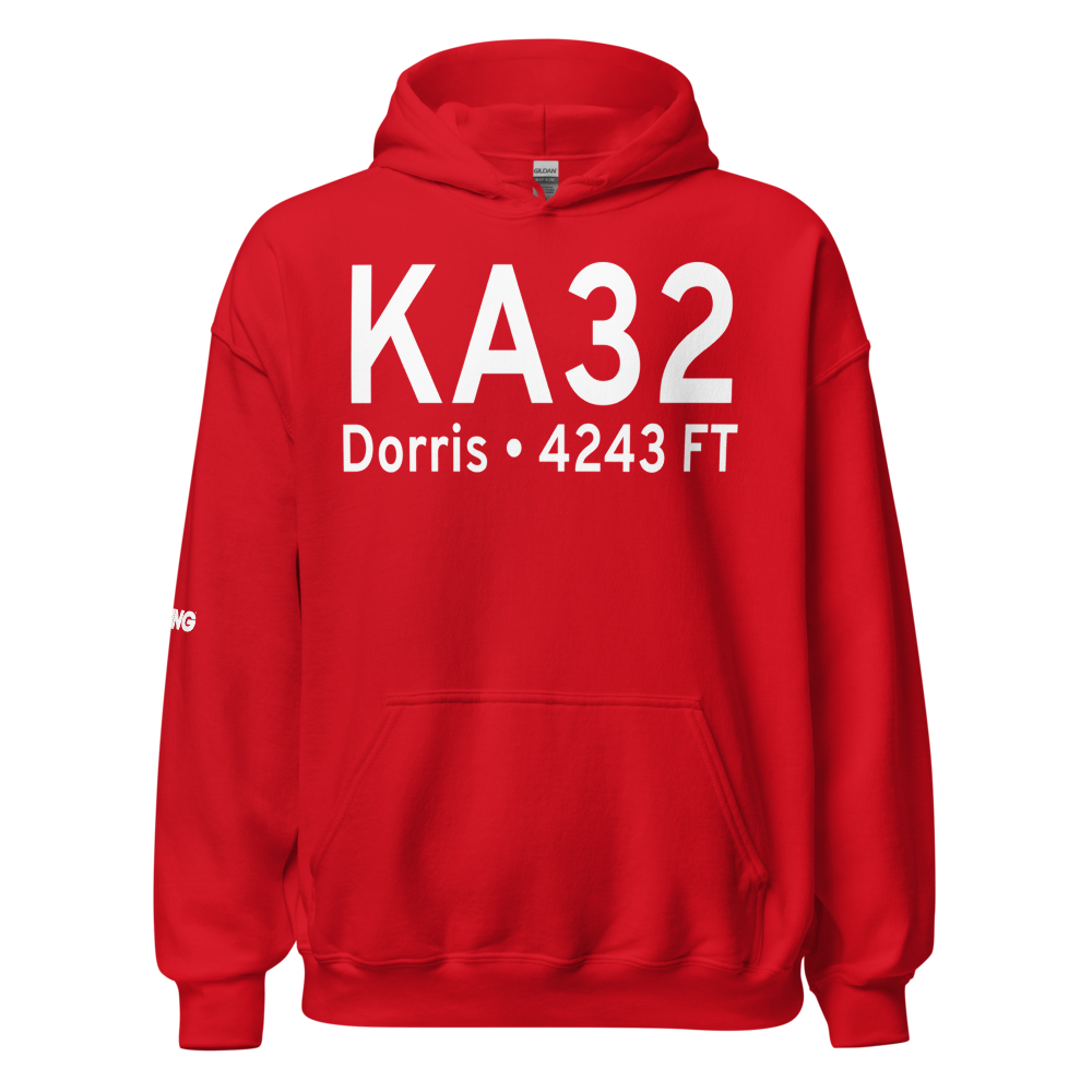 Butte Valley Airport (KA32) ICAO Hoodie Sweatshirt 