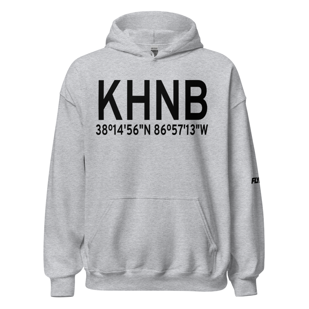 Huntingburg Airport (KHNB) ICAO Hoodie Sweatshirt 