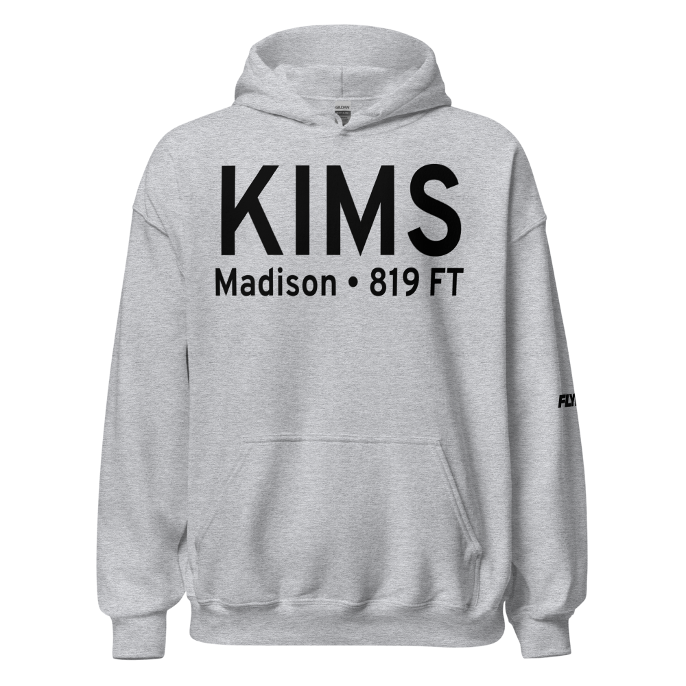 Madison Municipal Airport (KIMS) ICAO Hoodie Sweatshirt 