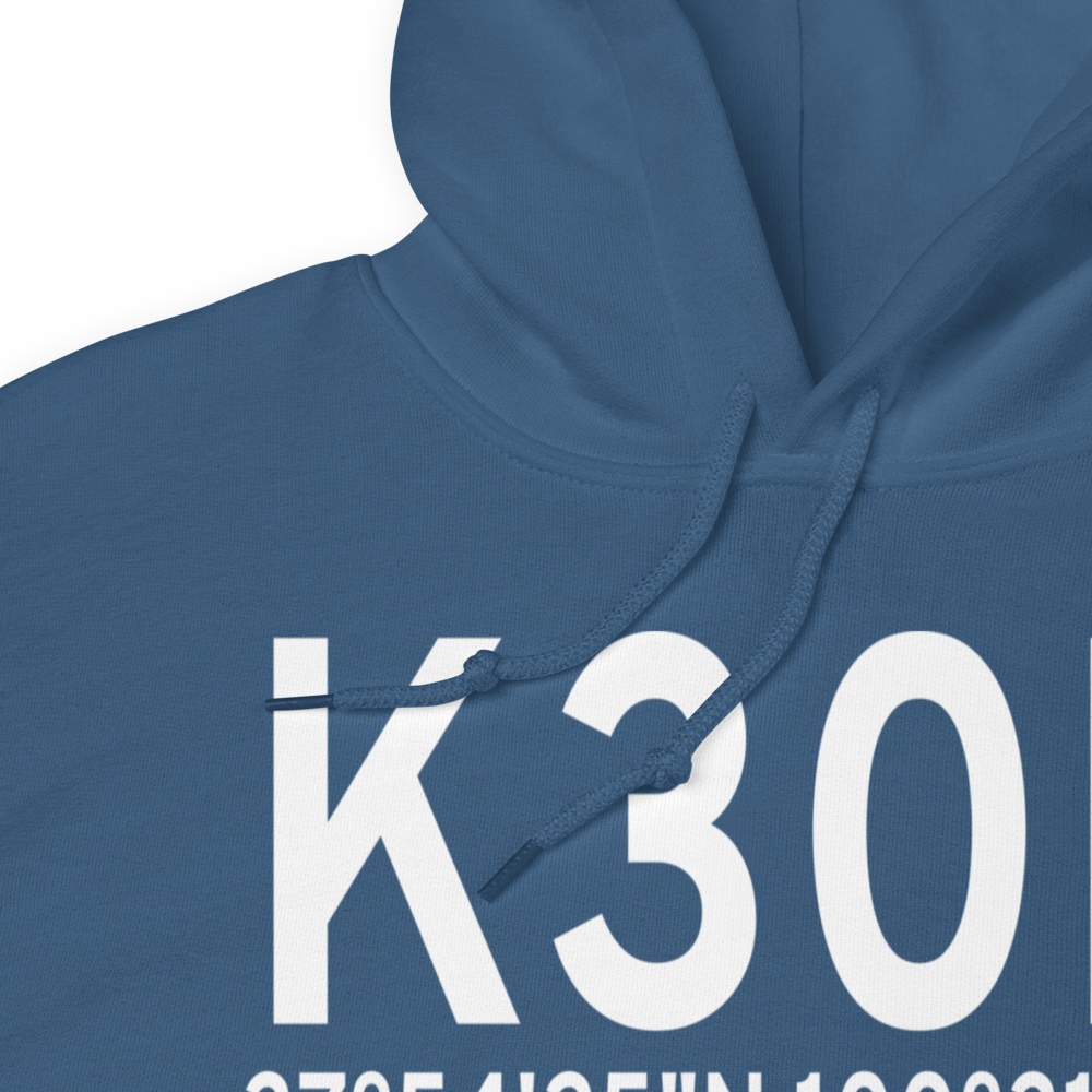 Ingalls Municipal Airport (K30K) ICAO Hoodie Sweatshirt 