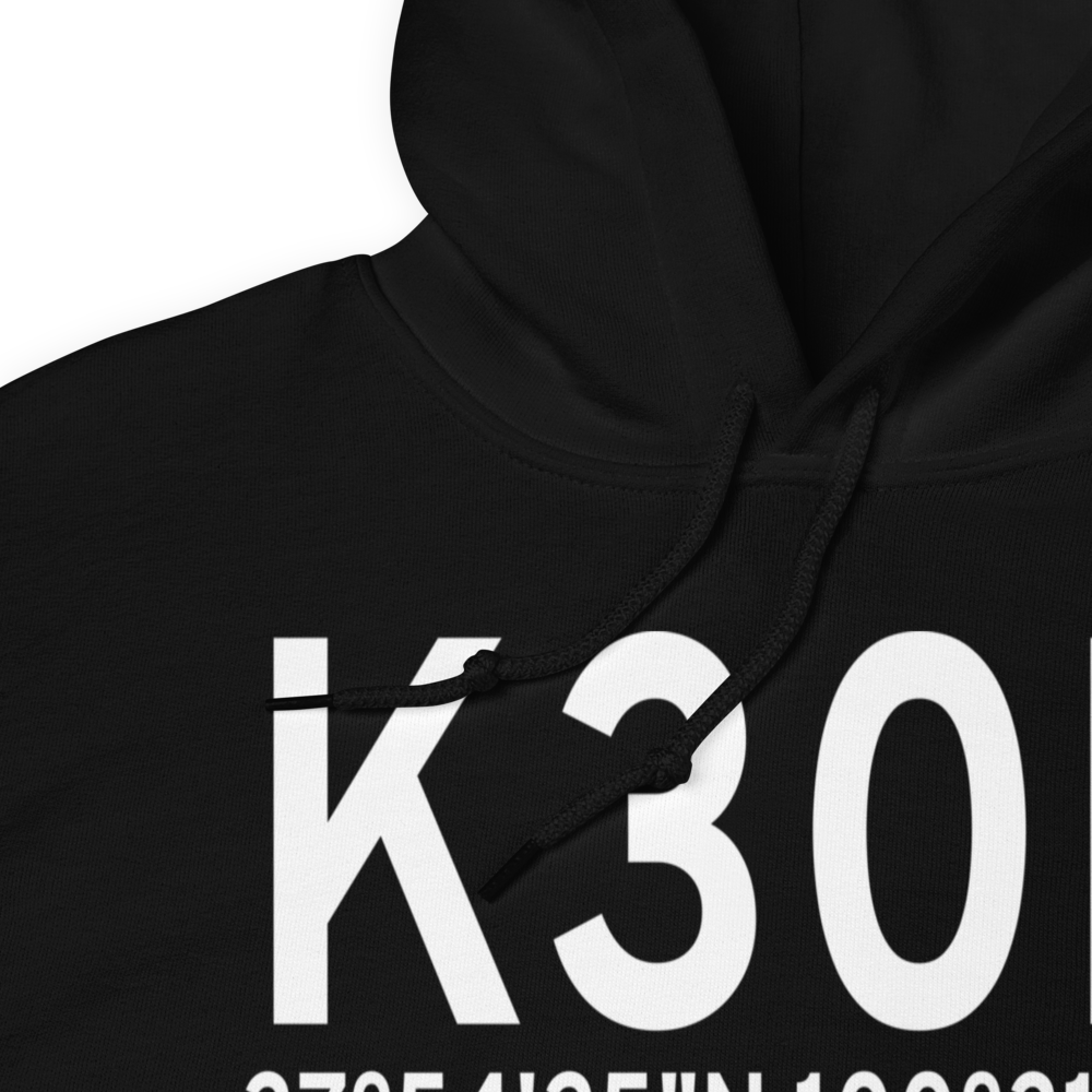 Ingalls Municipal Airport (K30K) ICAO Hoodie Sweatshirt 