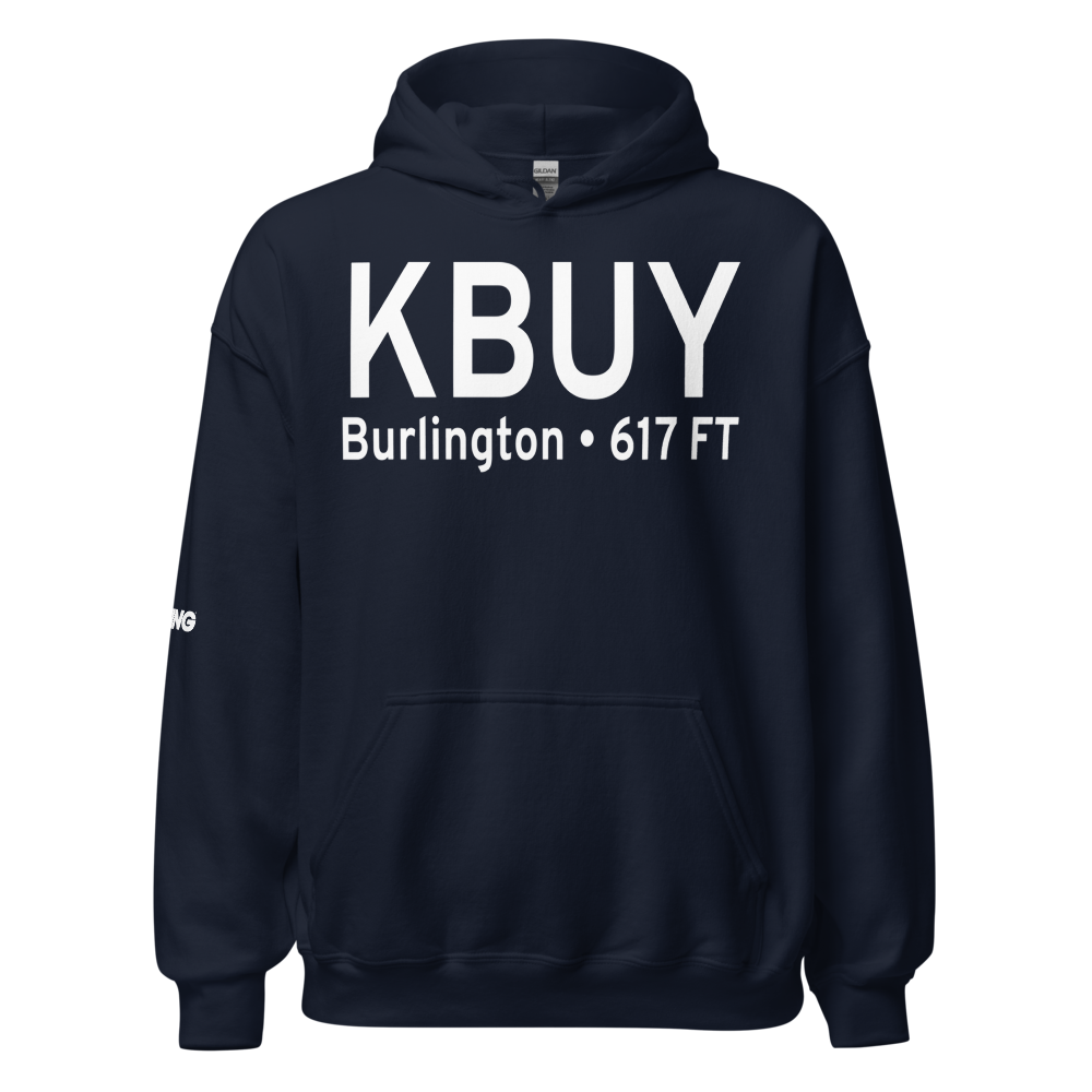 Burlington Alamance Regional Airport (KBUY) ICAO Hoodie Sweatshirt 