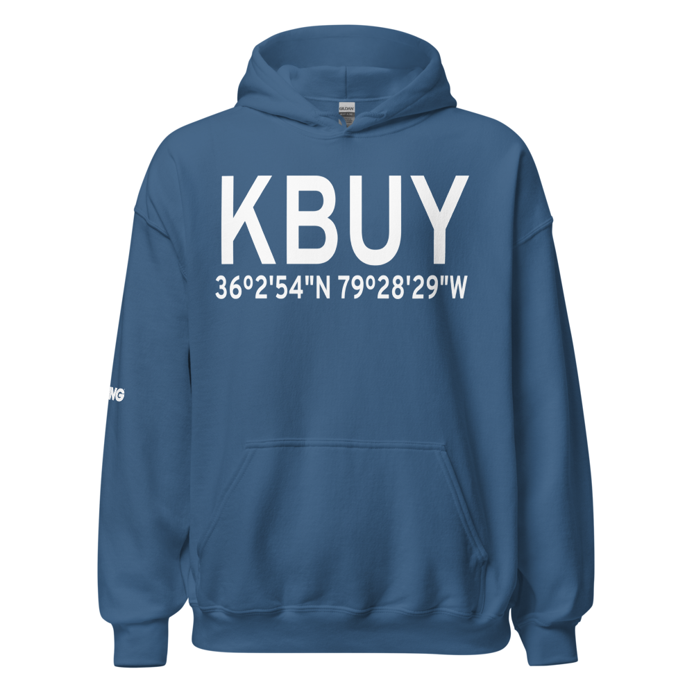 Burlington Alamance Regional Airport (KBUY) ICAO Hoodie Sweatshirt 