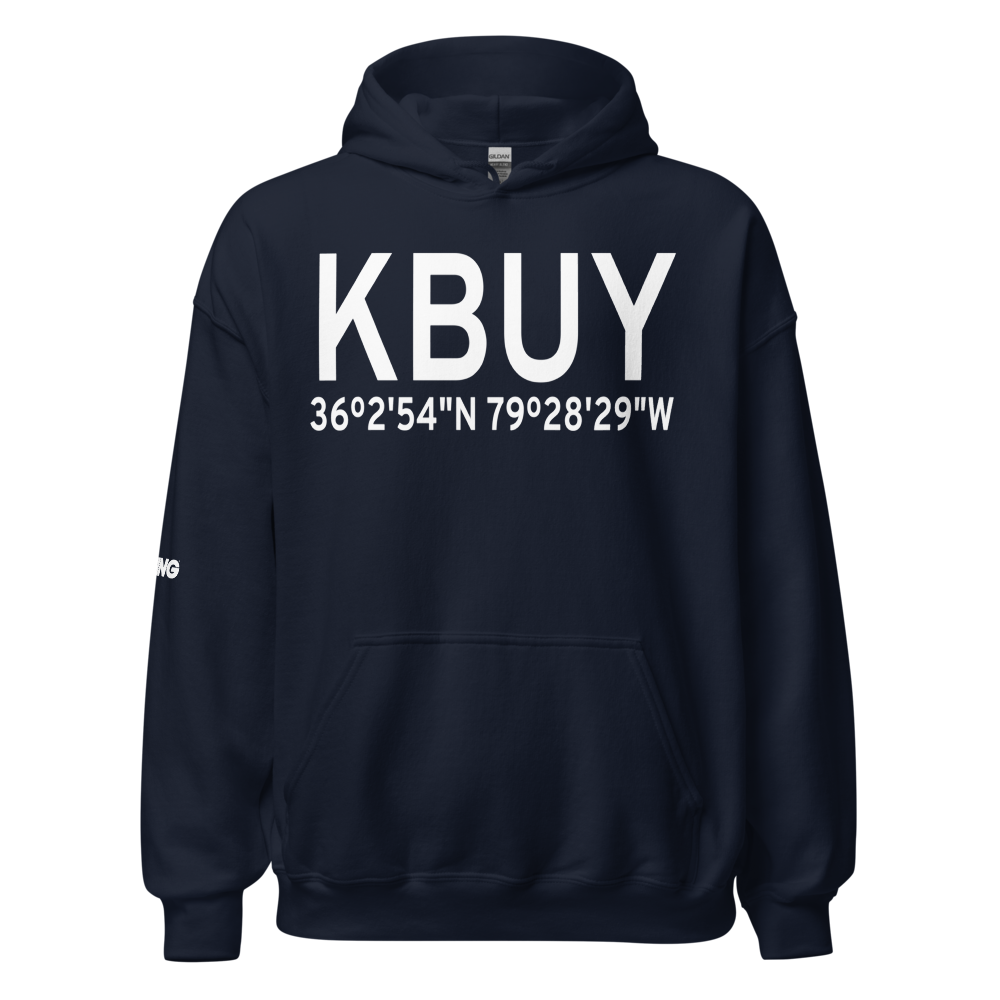 Burlington Alamance Regional Airport (KBUY) ICAO Hoodie Sweatshirt 