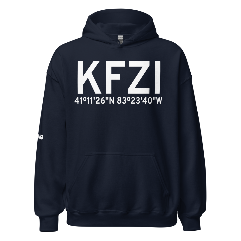 Fostoria Metropolitan Airport (KFZI) ICAO Hoodie Sweatshirt 