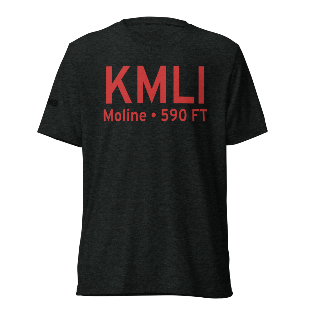 Quad City International Airport (KMLI) ICAO Tri-blend T-Shirt 