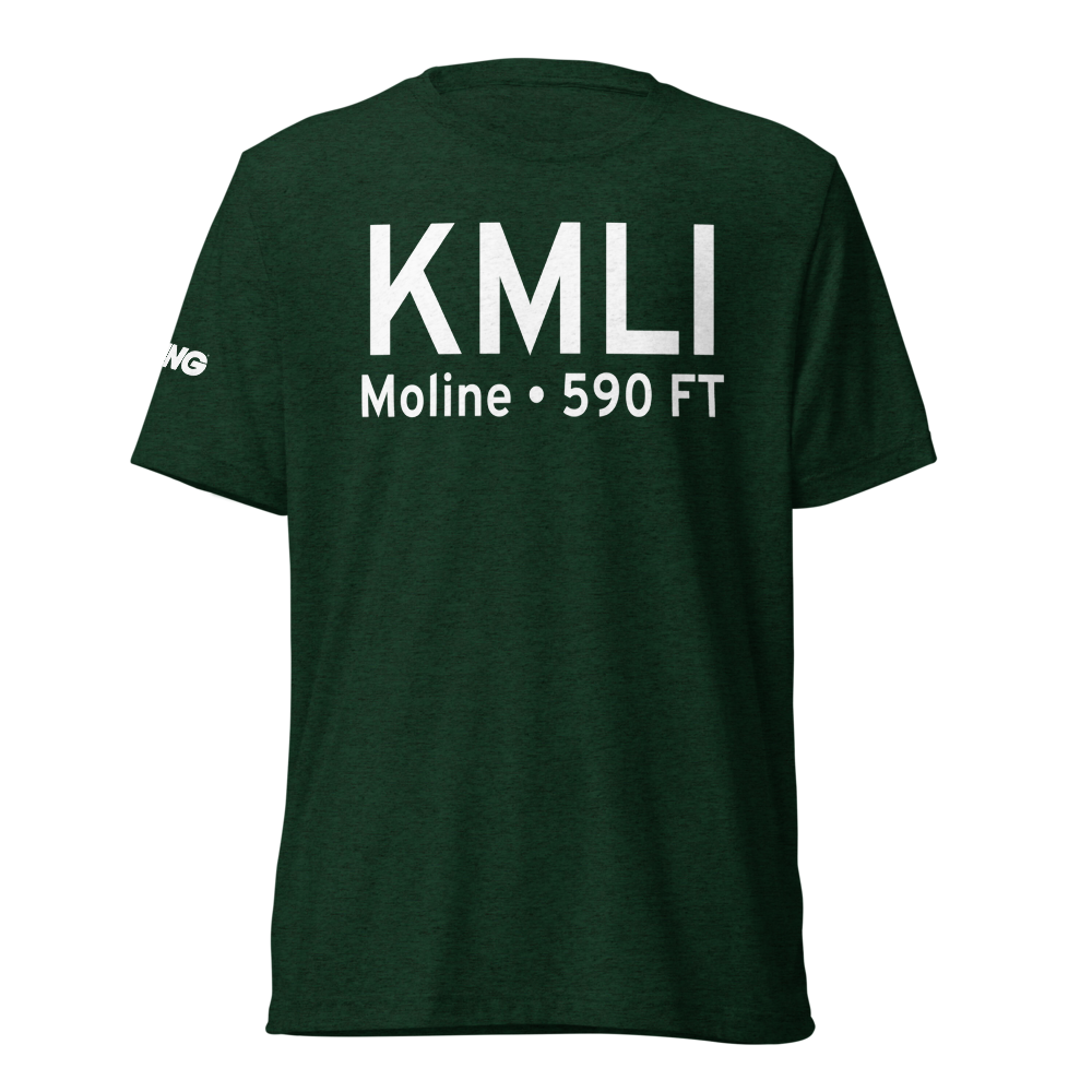 Quad City International Airport (KMLI) ICAO Tri-blend T-Shirt 