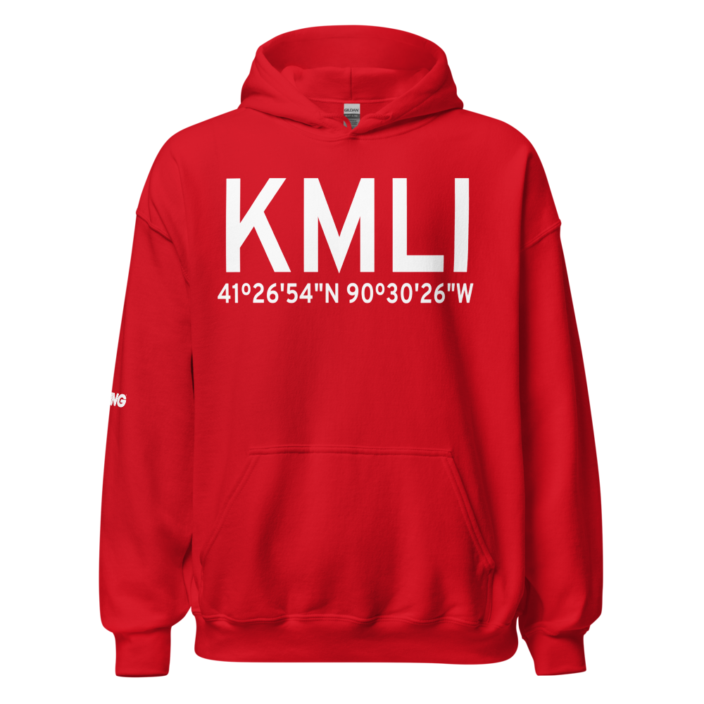 Quad City International Airport (KMLI) ICAO Hoodie Sweatshirt 