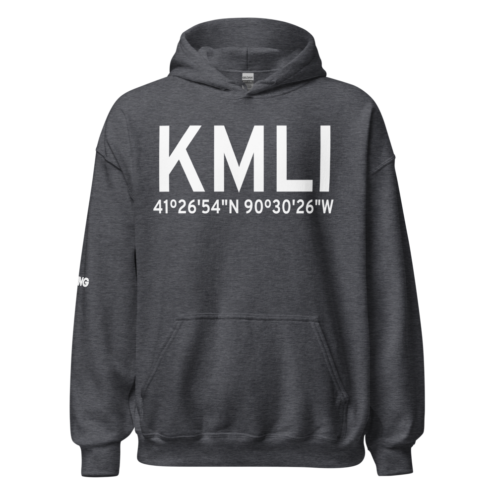 Quad City International Airport (KMLI) ICAO Hoodie Sweatshirt 