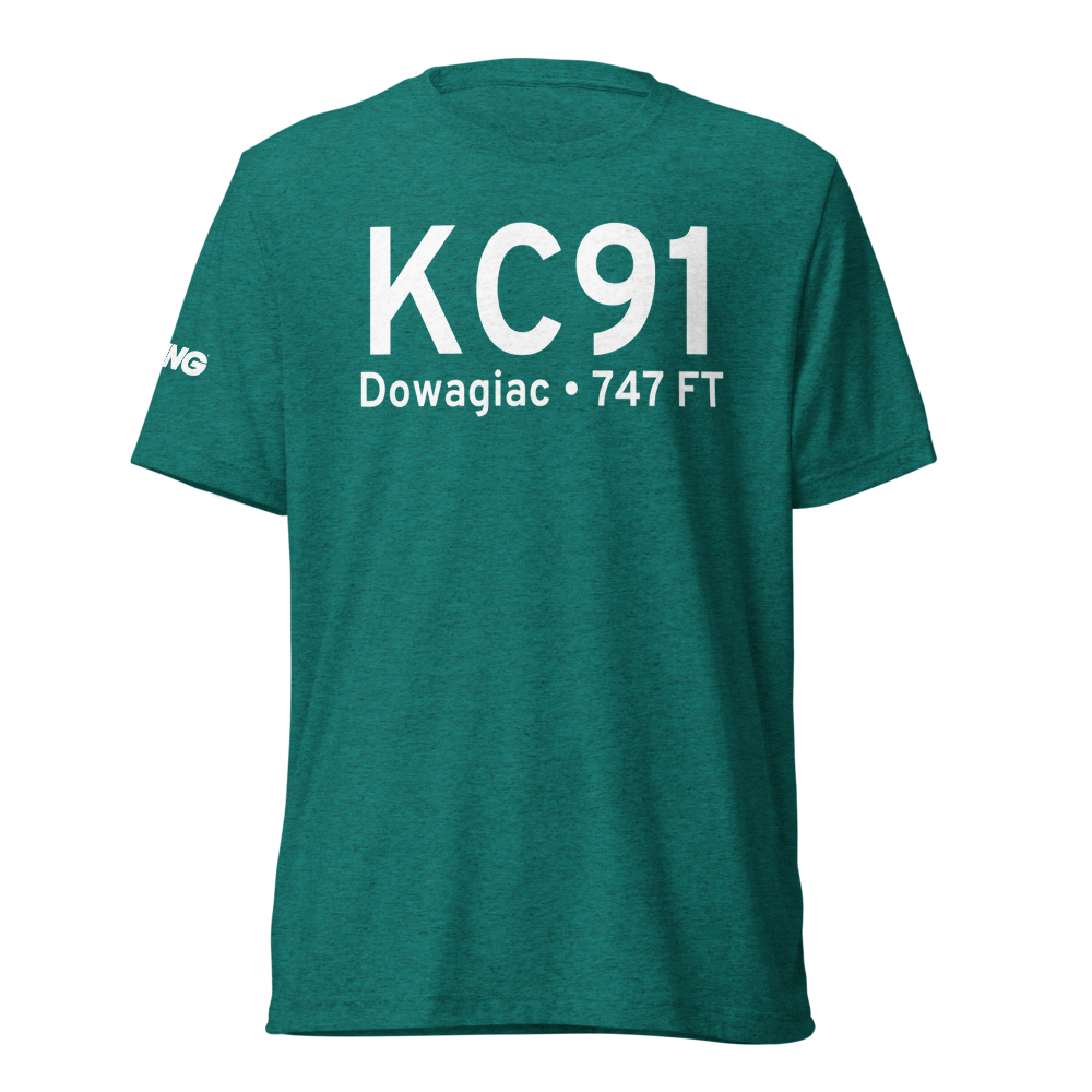 Dowagiac Municipal Airport (KC91) ICAO Tri-blend T-Shirt 