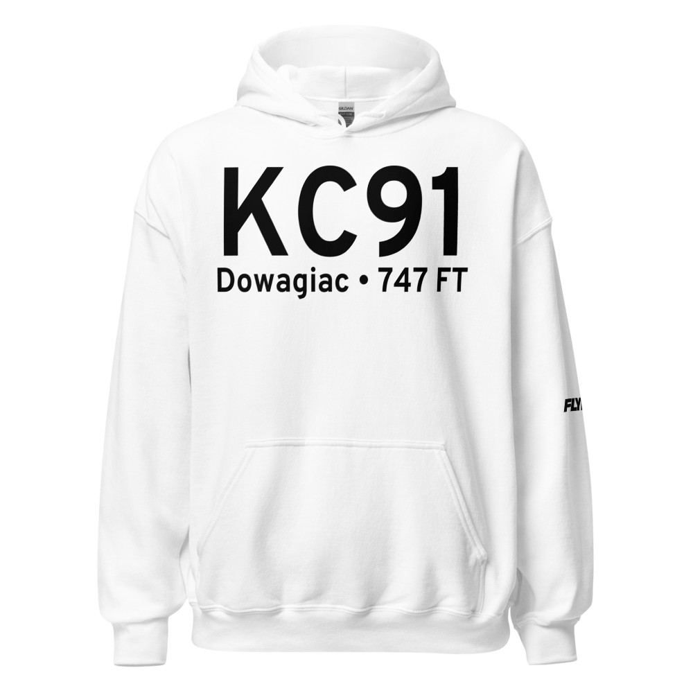Dowagiac Municipal Airport (KC91) ICAO Hoodie Sweatshirt 