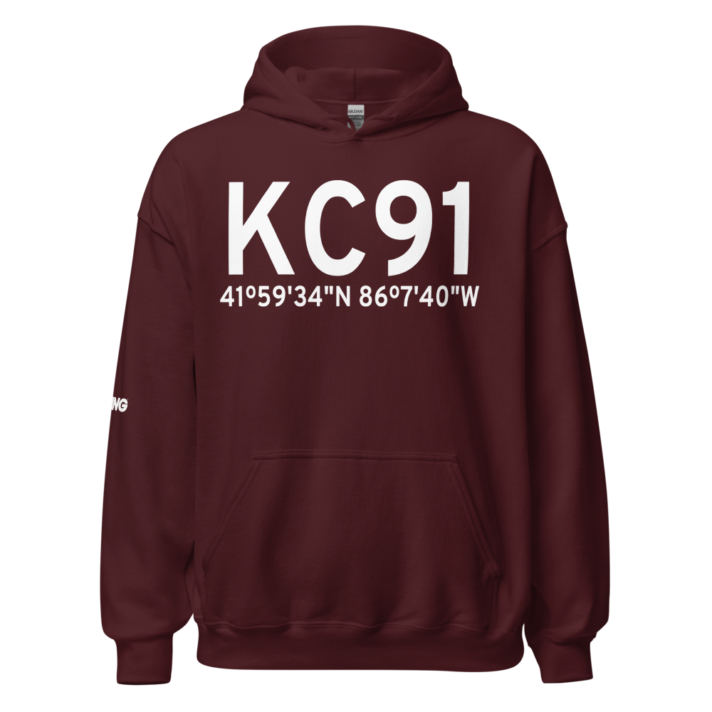 Dowagiac Municipal Airport (KC91) ICAO Hoodie Sweatshirt 