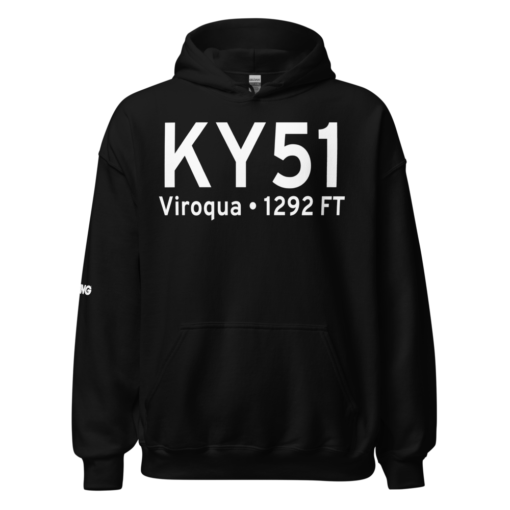 Viroqua Municipal Airport (KY51) ICAO Hoodie Sweatshirt 