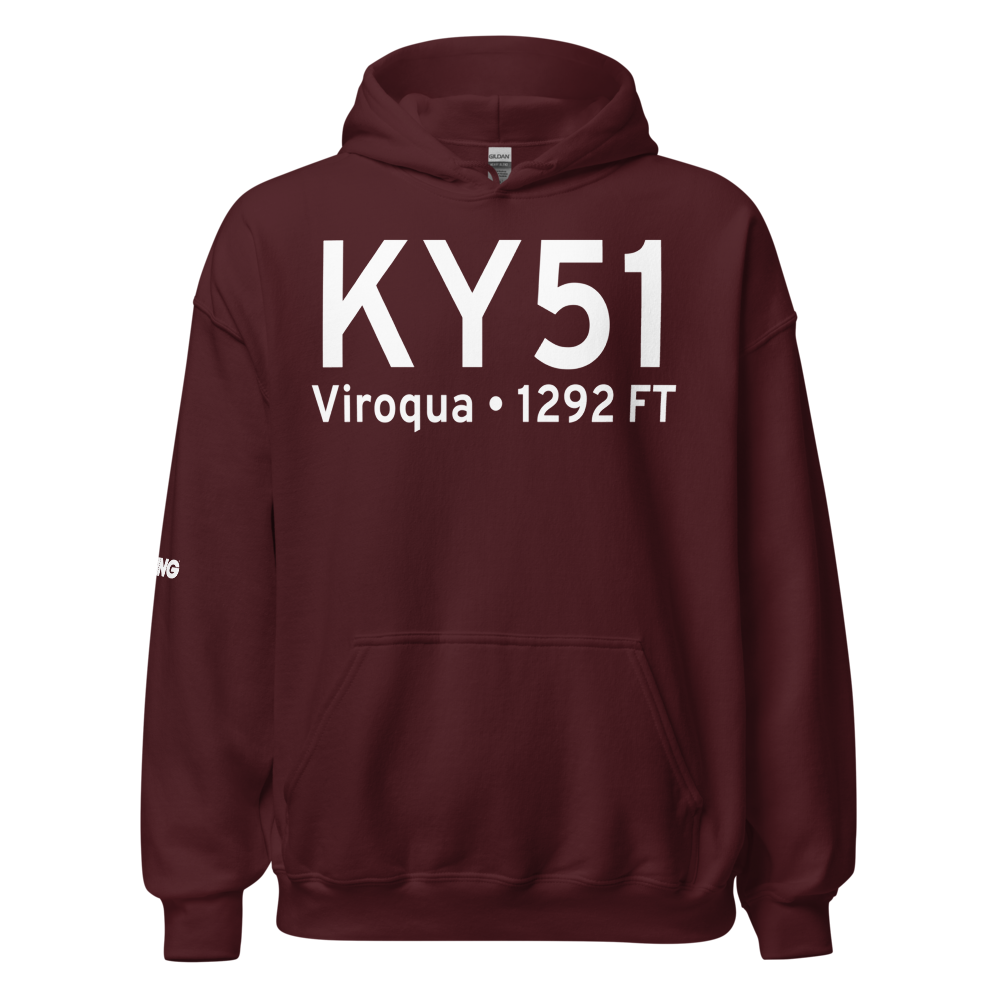 Viroqua Municipal Airport (KY51) ICAO Hoodie Sweatshirt 