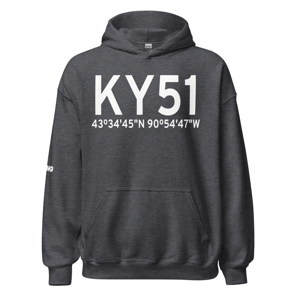 Viroqua Municipal Airport (KY51) ICAO Hoodie Sweatshirt 
