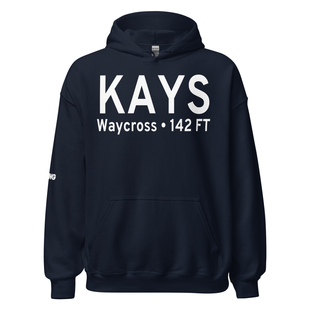 Waycross Ware County Airport (KAYS) ICAO Hoodie Sweatshirt 