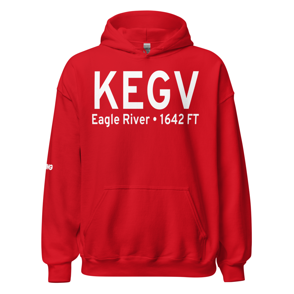 Eagle River Union Airport (KEGV) ICAO Hoodie Sweatshirt 