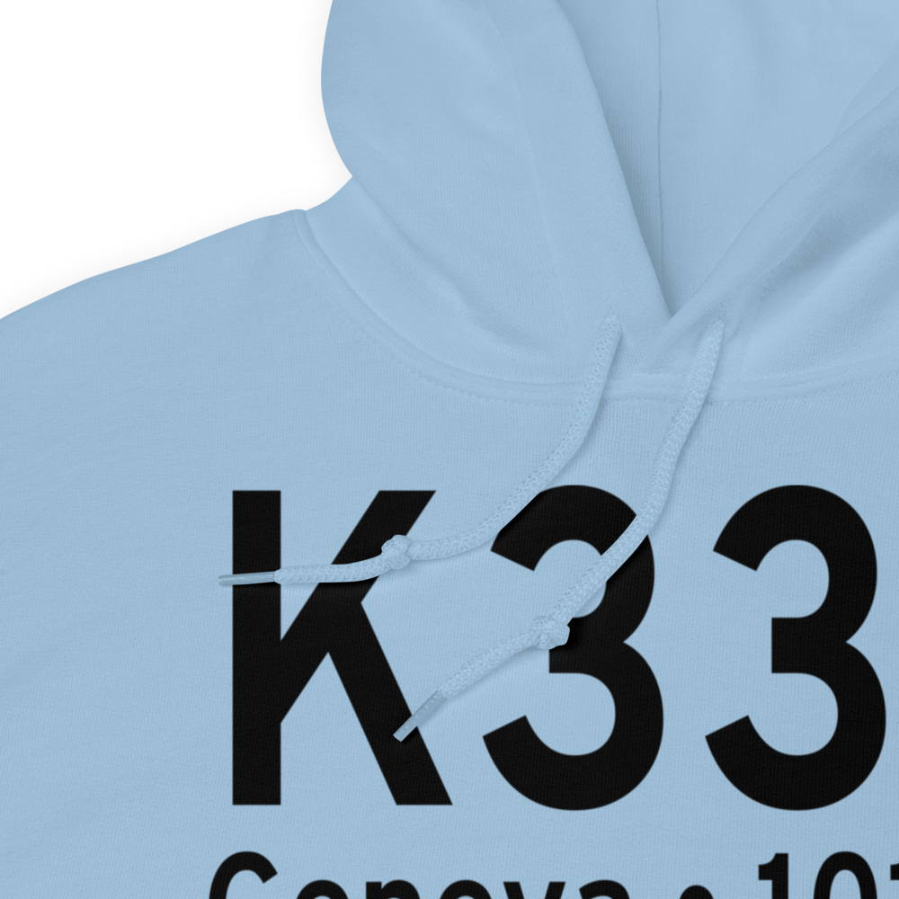 Geneva Municipal Airport (K33J) ICAO Hoodie Sweatshirt 