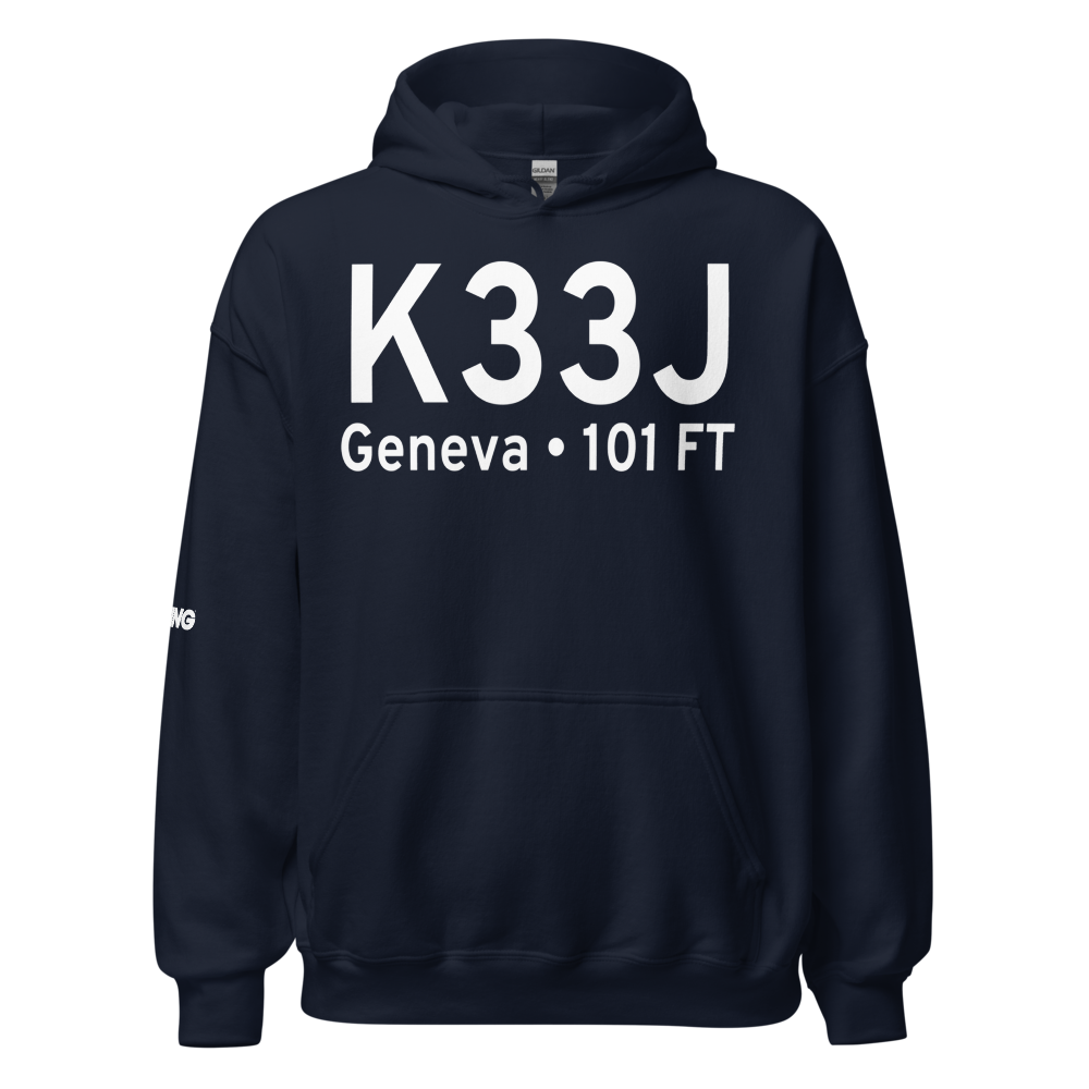 Geneva Municipal Airport (K33J) ICAO Hoodie Sweatshirt 