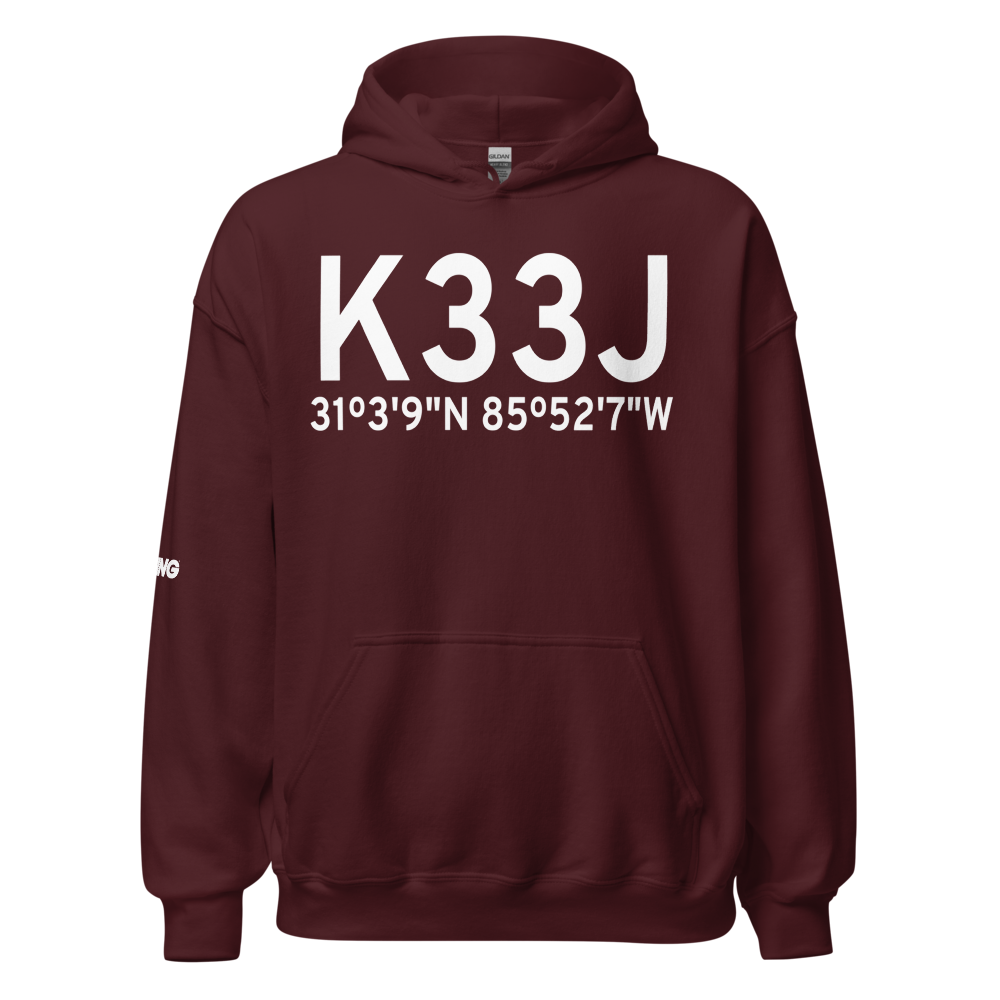Geneva Municipal Airport (K33J) ICAO Hoodie Sweatshirt 