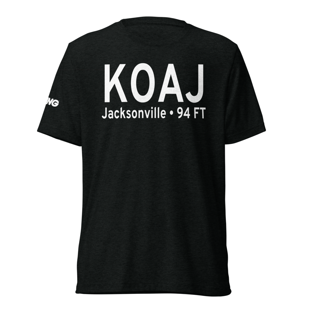 Albert J Ellis Airport (KOAJ) ICAO Tri-blend T-Shirt 