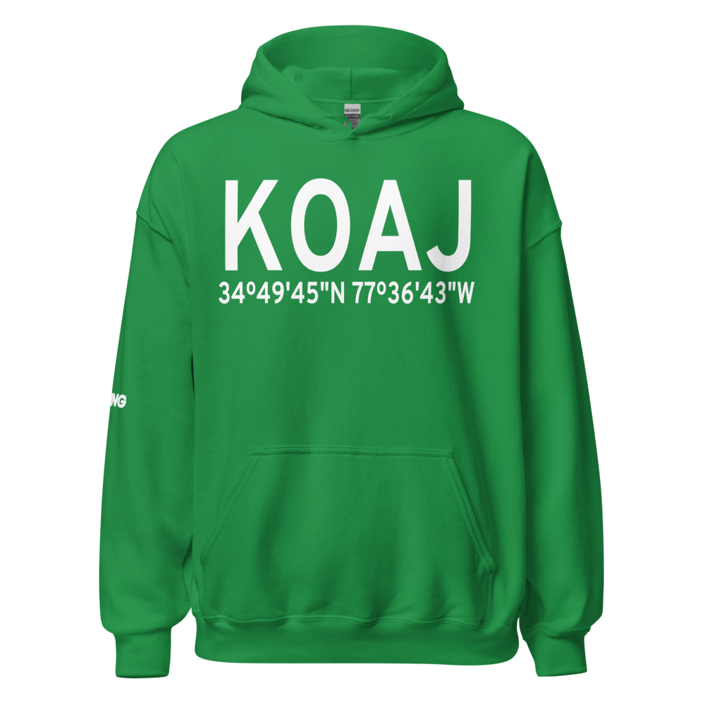 Albert J Ellis Airport (KOAJ) ICAO Hoodie Sweatshirt 