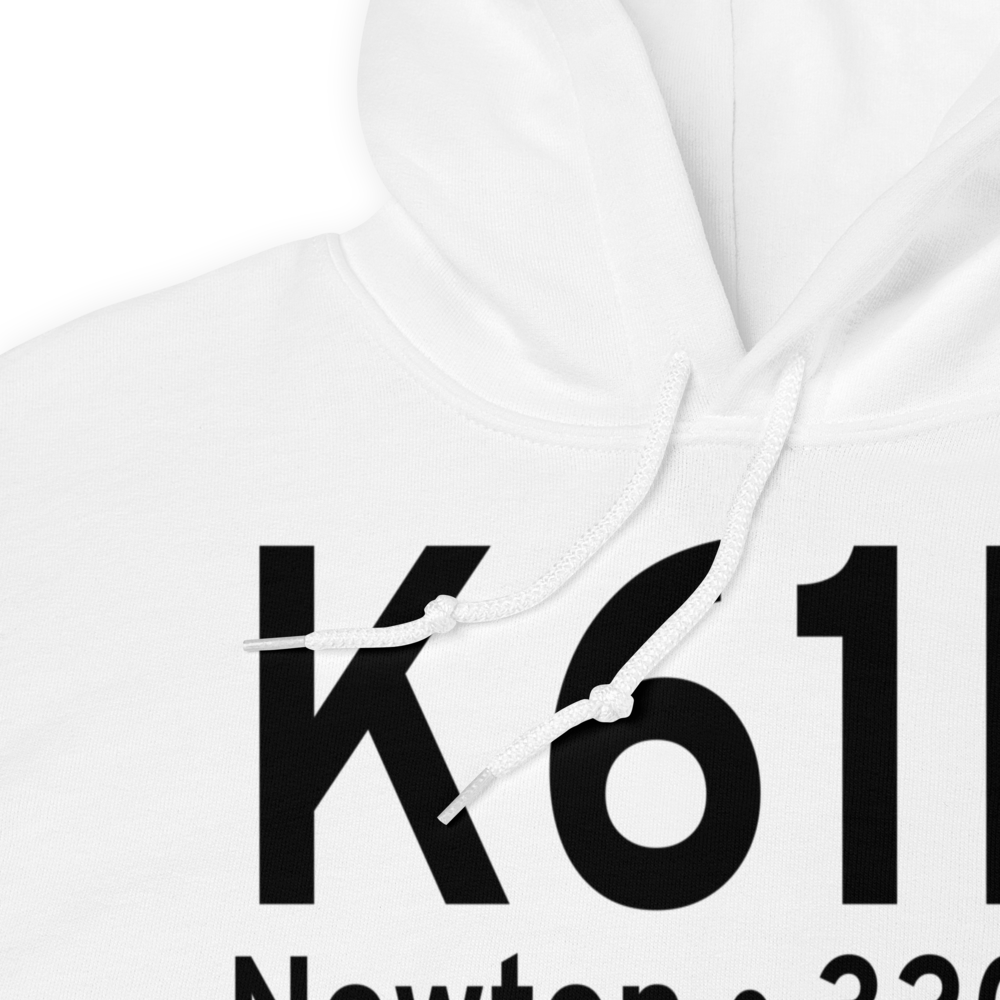 Newton Municipal Airport (K61R) ICAO Hoodie Sweatshirt 