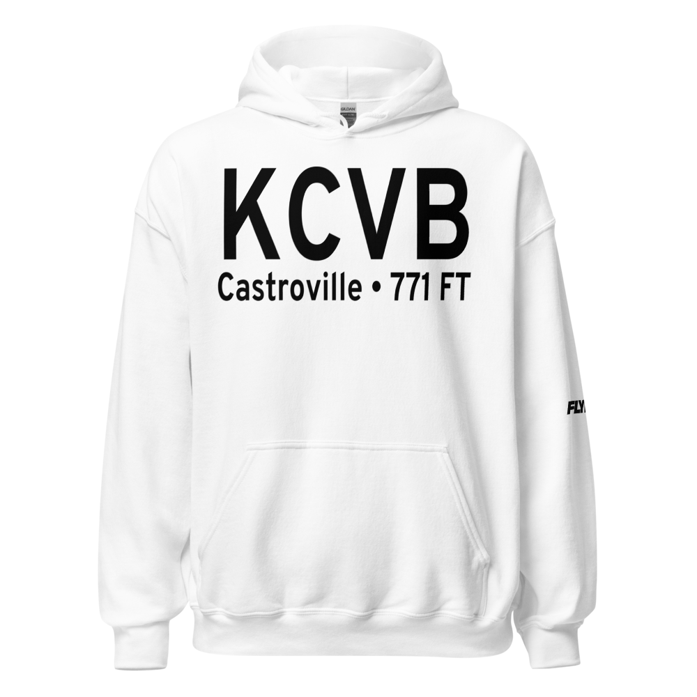 Castroville Municipal Airport (KCVB) ICAO Hoodie Sweatshirt 