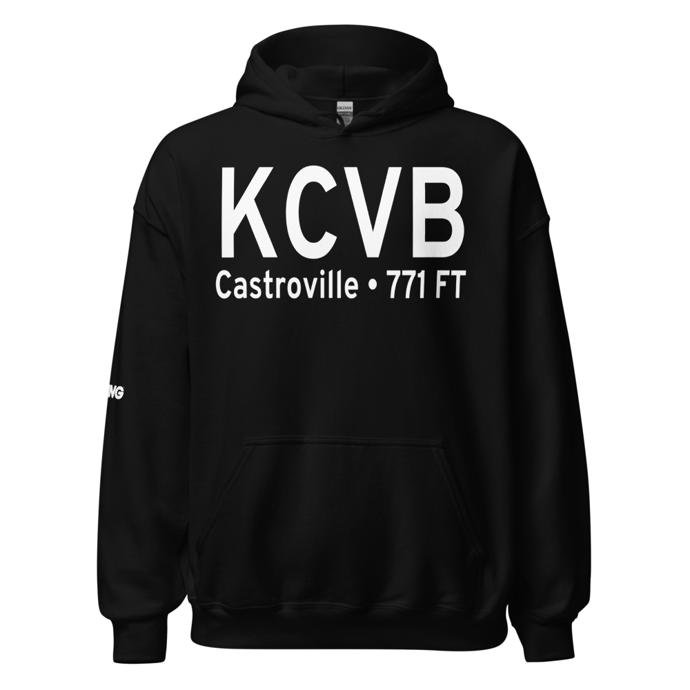 Castroville Municipal Airport (KCVB) ICAO Hoodie Sweatshirt 