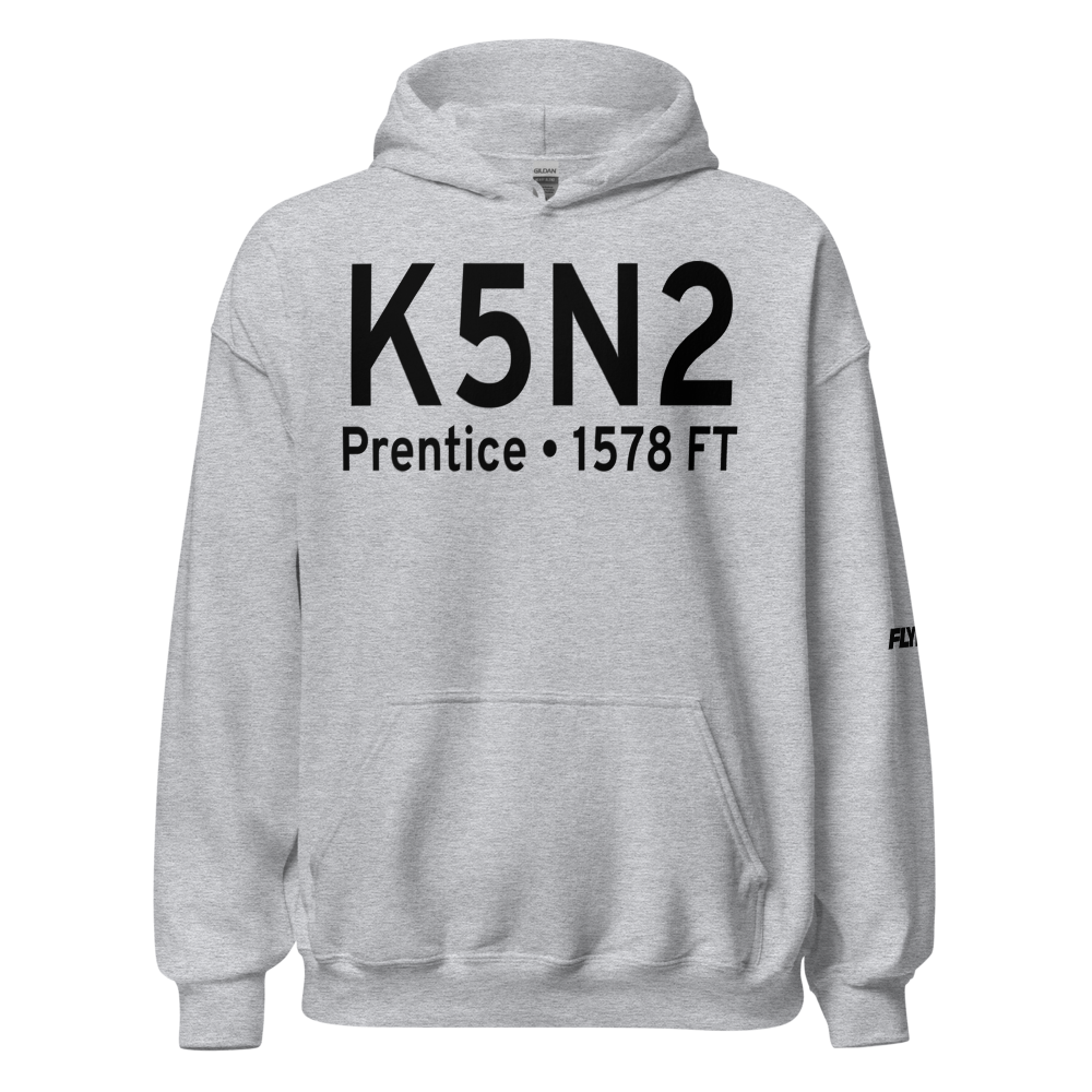 Prentice Airport (K5N2) ICAO Hoodie Sweatshirt 