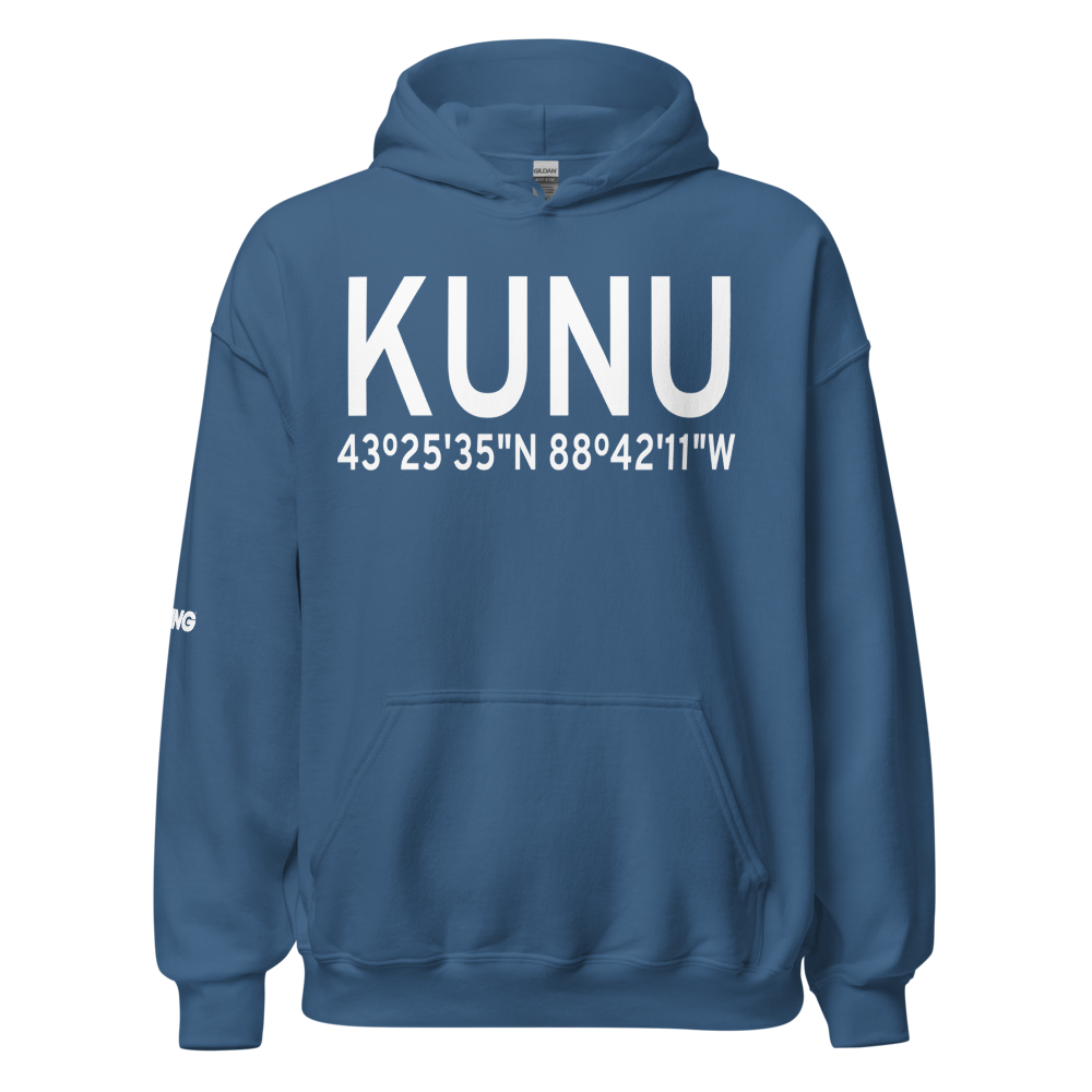 Dodge County Airport (KUNU) ICAO Hoodie Sweatshirt 