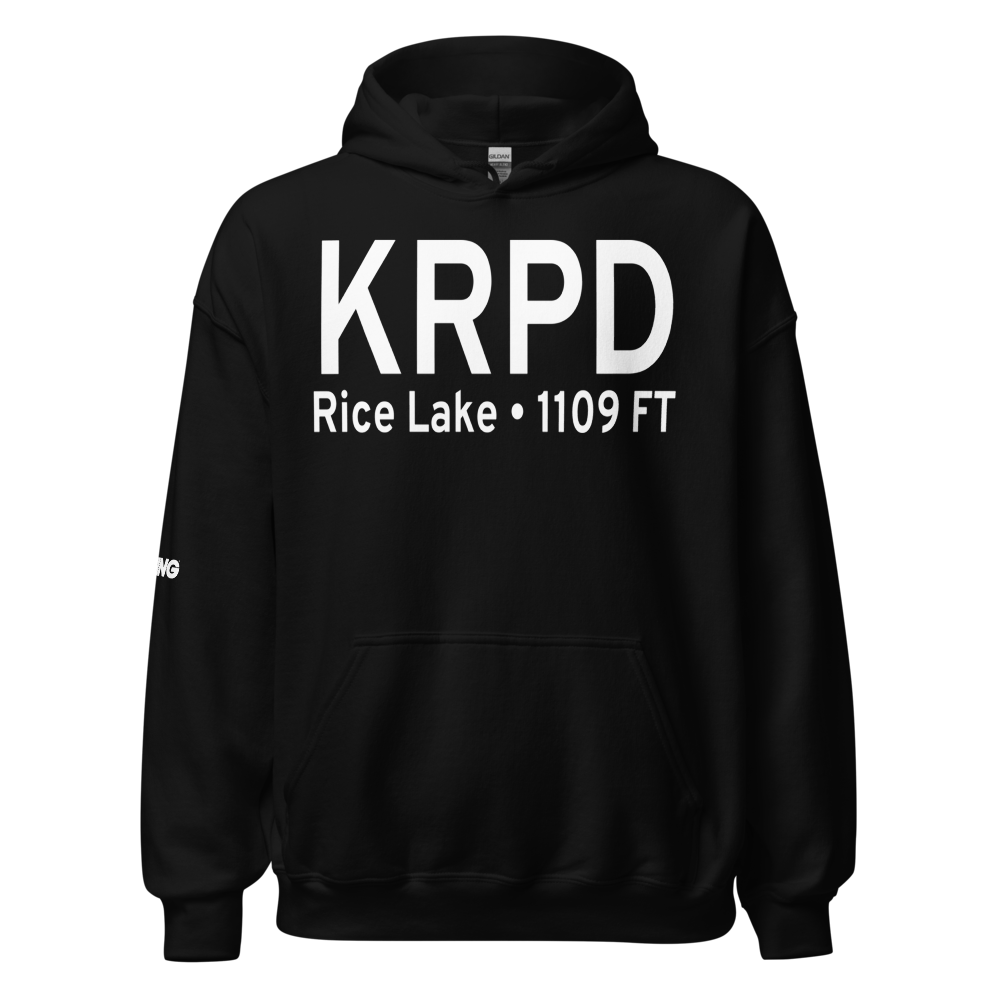 Rice Lake Regional Airport - Carl's Field (KRPD) ICAO Hoodie Sweatshirt 