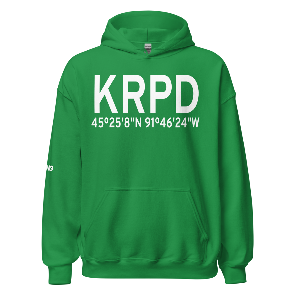 Rice Lake Regional Airport - Carl's Field (KRPD) ICAO Hoodie Sweatshirt 